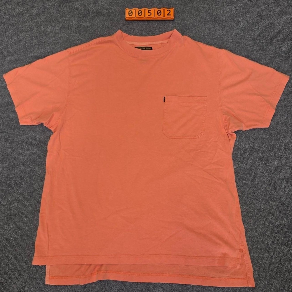 Alexander Julian peach color cotton t-shirt with pocket, size M